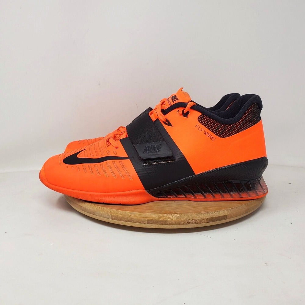 Nike Romaleos 3 Shoes Mens 6 Weightlifting Power Lift Gym Crimson Neon Orange